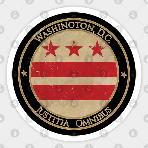 Vintage Washington DC USA United States of America American State Flag Sticker by DragonXX